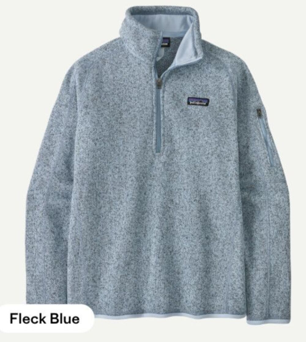 Patagonia Better Sweater Jacket Women Small 1/4 Zip Fleck Blue‎
